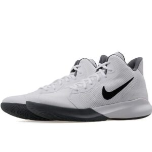 Nike Unisex-Adult Precision III Basketball Shoe, White/Black, 3.5 Regular US