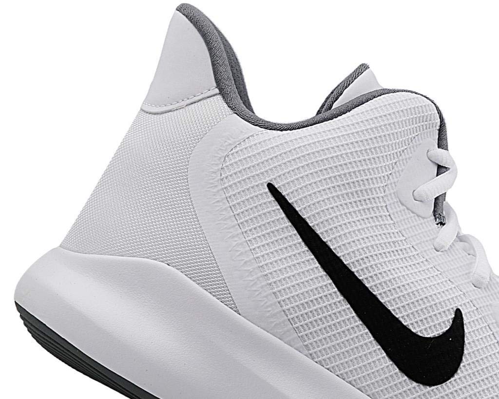 Nike Unisex-Adult Precision III Basketball Shoe, White/Black, 3.5 Regular US