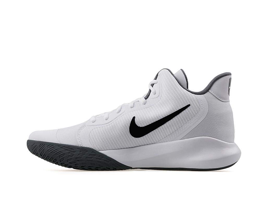 Nike Unisex-Adult Precision III Basketball Shoe, White/Black, 3.5 Regular US