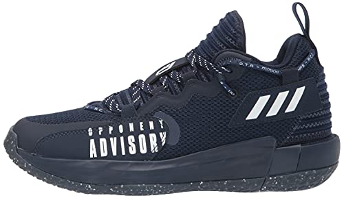 adidas Unisex Dame 7 Extply Basketball Shoe, Team Navy Blue/White/Team Navy Blue, 11 US Men