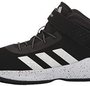 adidas Cross Em Up 5 Basketball Shoe, Black/Silver Metallic/White, 6 Wide US Unisex Big_Kid