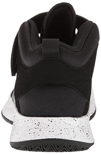 adidas Cross Em Up 5 Basketball Shoe, Black/Silver Metallic/White, 6 Wide US Unisex Big_Kid