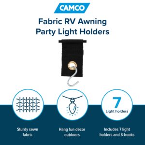 Camco 42733 Fabric Party Light Holders, Black, 7 Pack