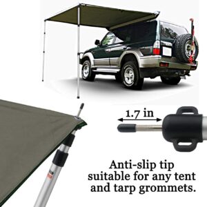 Sunnyglade 2 Pcs Adjustable Tarp Poles, Silver , Telescoping Aluminum Rods Portable Awning Poles for Camping,Backpacking,Hiking(Set of 2)