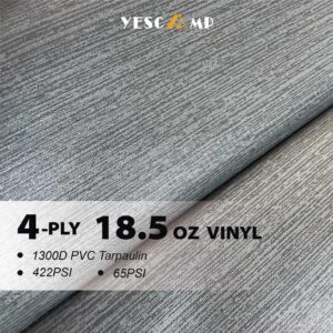 YESCAMP RV Awning Fabric Replacement Heavy Duty Weatherproof 4-Ply 18.5oz Vinyl Camper Awning Fabric - Universal Outdoor Canopy for Camper, Trailer, and Motorhome