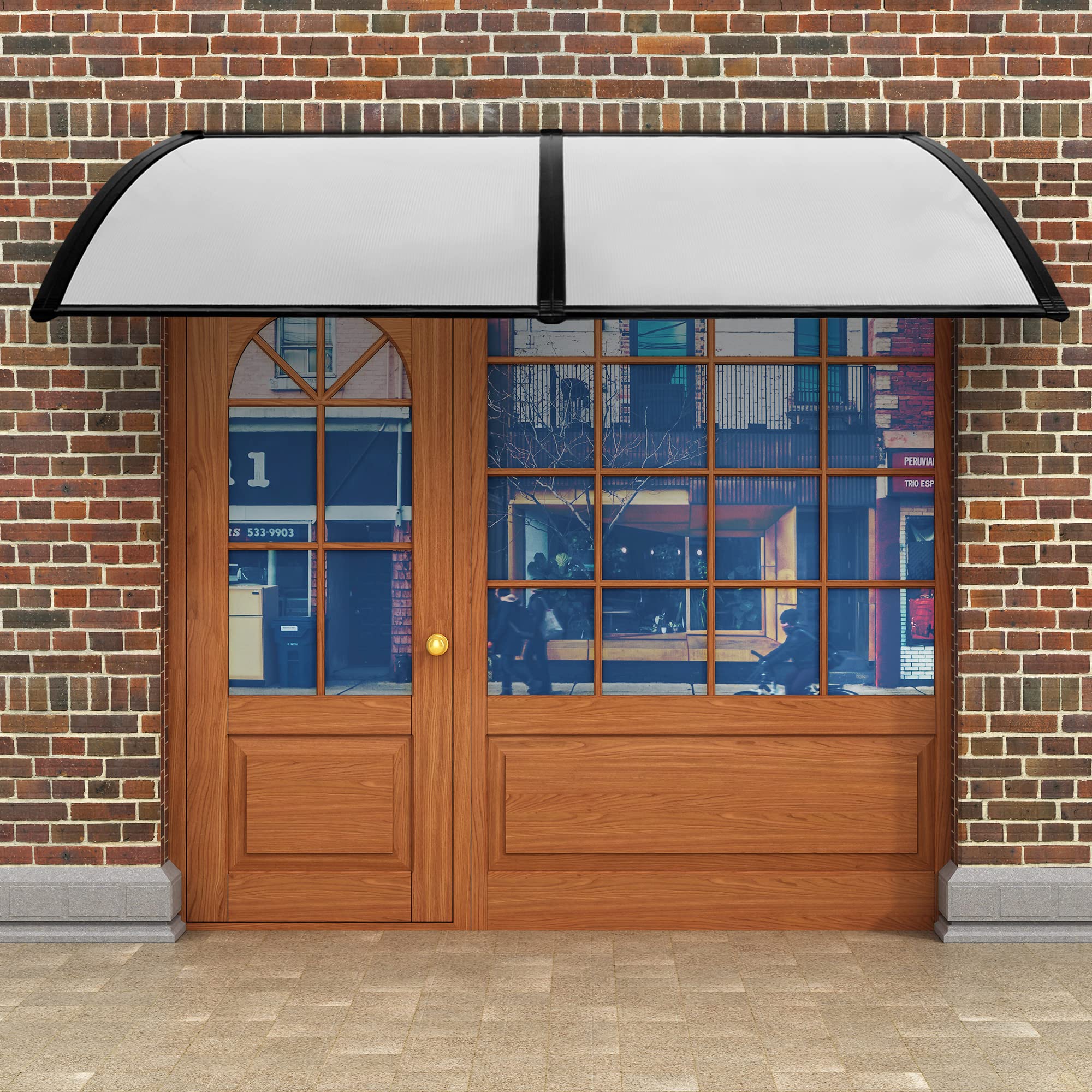 SUPER DEAL 40"x 80" Window Door Entry Awning Polycarbonate Cover Front Door Outdoor Patio Canopy Sun shetter (White)