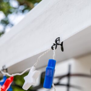 Camco RV Awning Valance Clips - Easily Hang Rope or Party Lights from Your RV's Awning Valance or Pop-Up Shelter - includes a Pack of (10) Clips (42709)