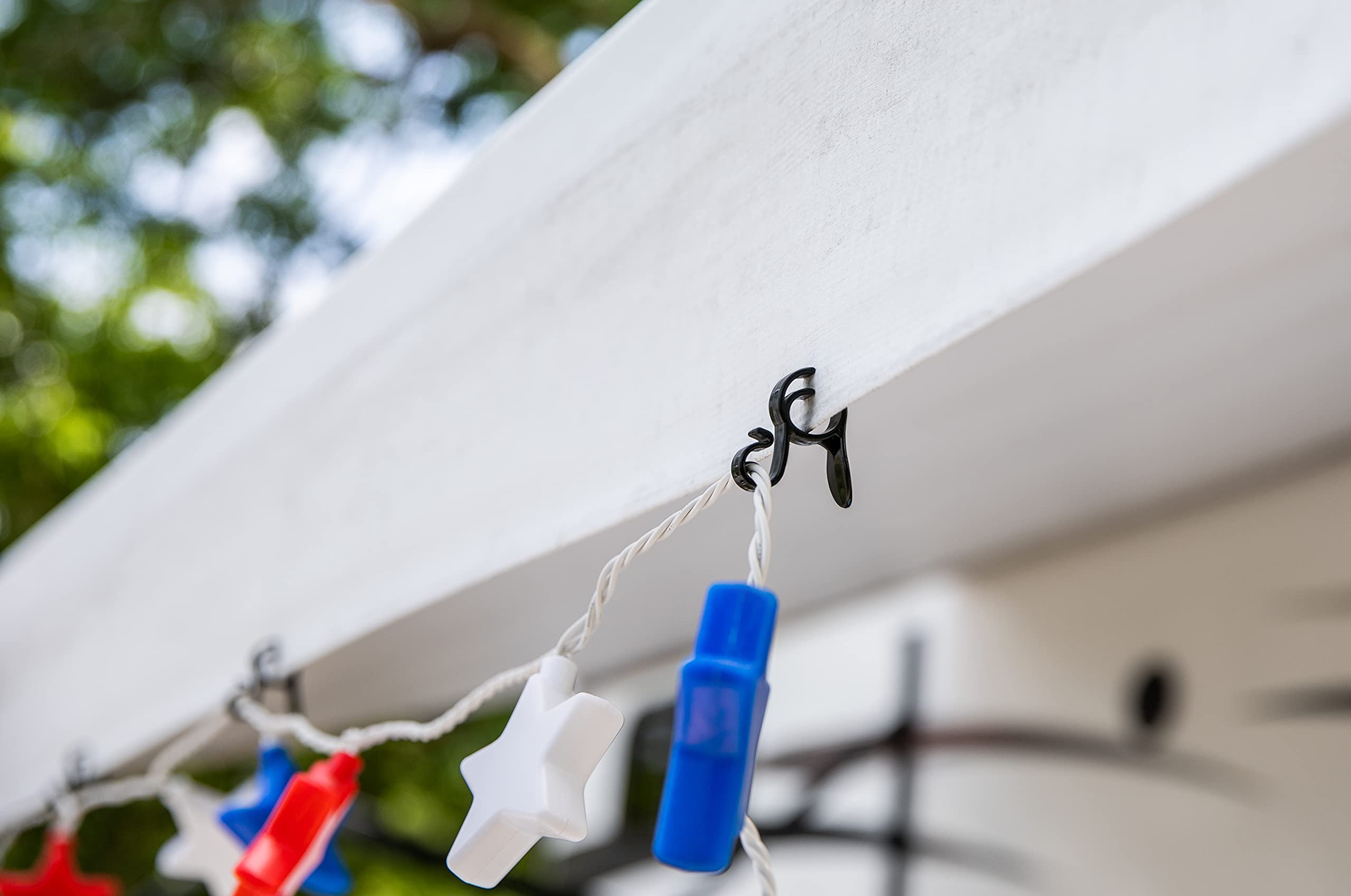 Camco RV Awning Valance Clips - Easily Hang Rope or Party Lights from Your RV's Awning Valance or Pop-Up Shelter - includes a Pack of (10) Clips (42709)