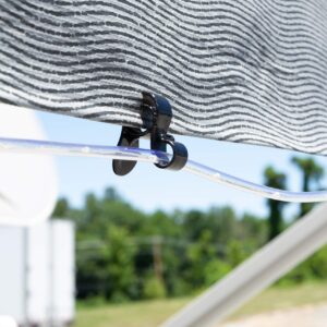 Camco RV Awning Valance Clips - Easily Hang Rope or Party Lights from Your RV's Awning Valance or Pop-Up Shelter - includes a Pack of (10) Clips (42709)