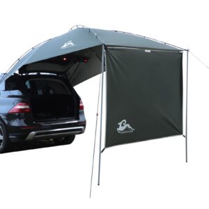 HREFEU SUV Tailgate Tent with Awning,Waterproof 3000MM UPF 50+,Tailgate Shade Awning Tent for Full Size SUV/Van/MPV/CUVCamping (Large Size)