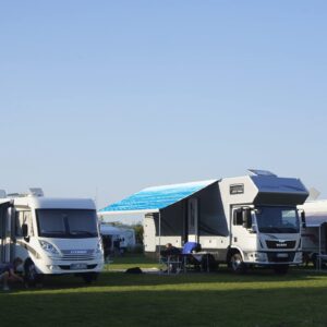 ATCWF RV Awning Fabric Replacement Blue Fade 16' (Fabric 15' 2") Weatherproof Universal Outdoor Canopy for RV,Trailer, Camper and Motorhome Awnings