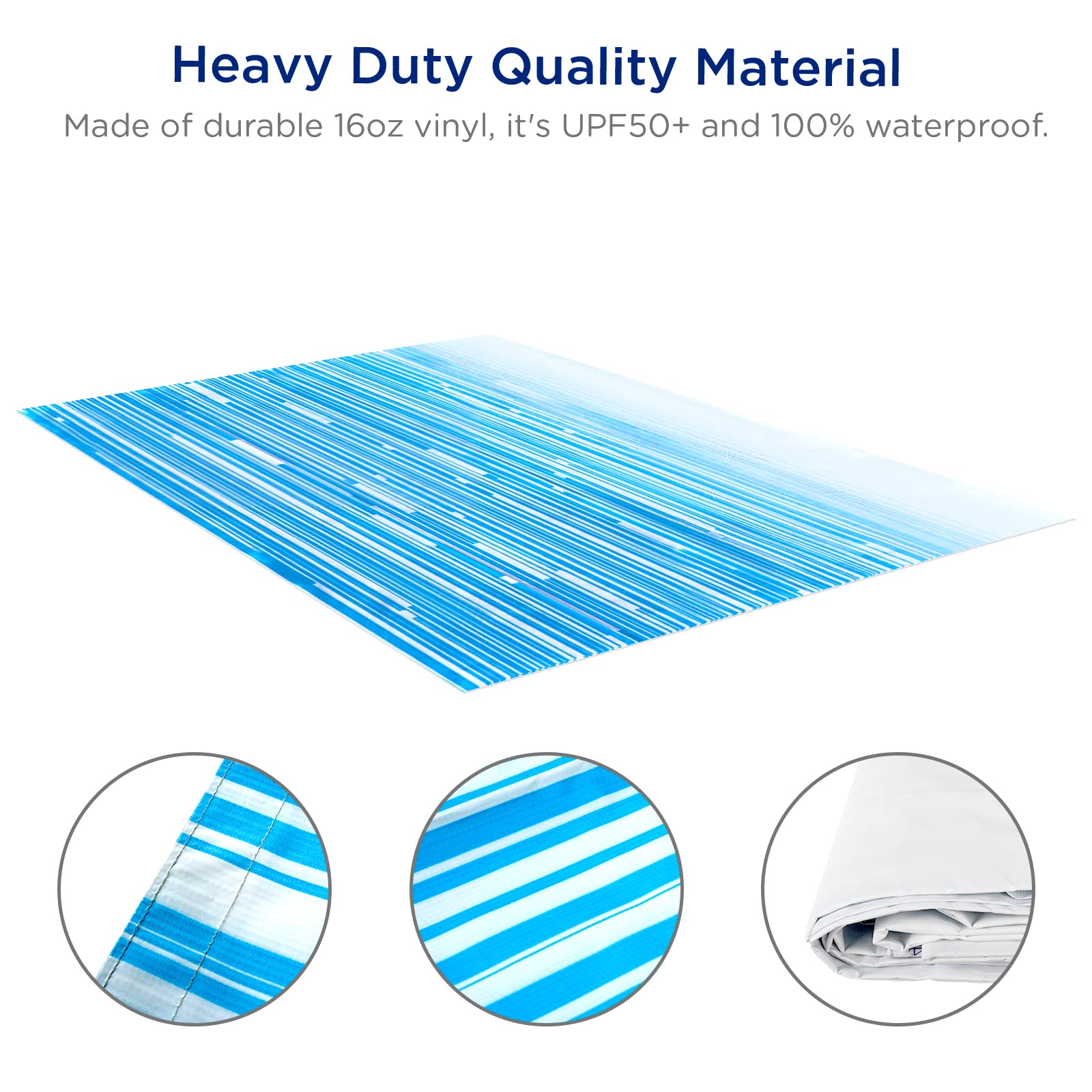 ATCWF RV Awning Fabric Replacement Blue Fade 16' (Fabric 15' 2") Weatherproof Universal Outdoor Canopy for RV,Trailer, Camper and Motorhome Awnings