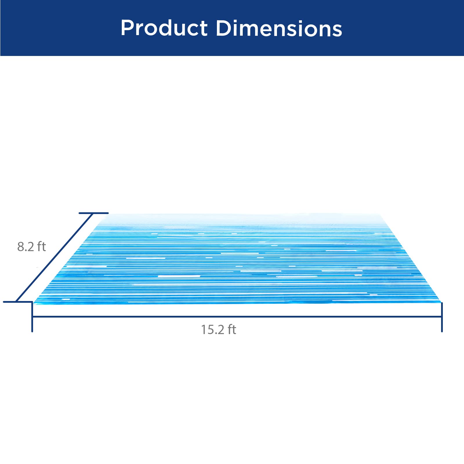 ATCWF RV Awning Fabric Replacement Blue Fade 16' (Fabric 15' 2") Weatherproof Universal Outdoor Canopy for RV,Trailer, Camper and Motorhome Awnings