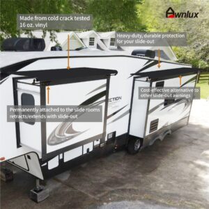 Awnlux Black Modular Slide Topper Awning Slide Out Awning Kit Slide Out Protection for RVs, Travel Trailers, 5th Wheels, and Motorhomes-7' (6'7" Fabric)