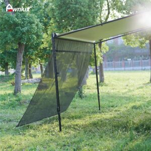 AWNLUX RV Awning Sun Shade Screen with Zipper, 8' X 19' 3'' Black Tentproinc Mesh Sunshade Camper Trailer Awning Shade Screen UV Blocker Completed Kits