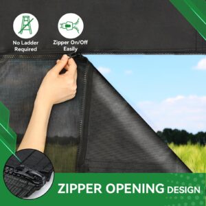 RVINGPRO RV Awning Shade Screen with Zipper 9' x 15'3'', 600D Oxford Top + Mesh Bottom, RV Sun Shade Screen for Awning, RV Shade Complete Kits for Trailer Camper