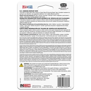 Life Safe Awning Repair Tape, RV and Marine, Repairs Rips, Tears & Punctures To Awnings, Canvas, Rain Wear, Tents, Knapsacks & Pool Covers, Transparent, 3 inch X 15 ft, RE3848