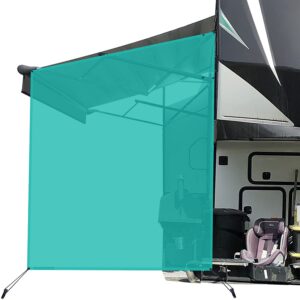 leaveshade RV Awning Side Sun Shade Screen (9'X7' Black Mesh) Camper Sunshade Complete Kits Motorhome Trailer UV Blocker - 3 Year Warranty