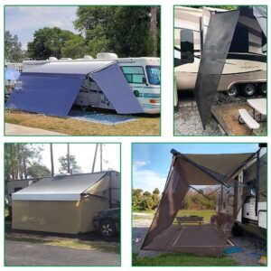 leaveshade RV Awning Side Sun Shade Screen (9'X7' Black Mesh) Camper Sunshade Complete Kits Motorhome Trailer UV Blocker - 3 Year Warranty