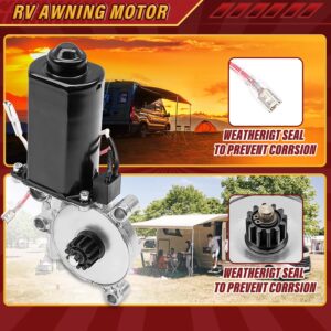 Fexhull RV Awnings Motor Fit for Universal Motor | Fit for Solera Power Awnings with Dual Connectors, 75-RPMm and 12-Volt DC, Replace# 266149