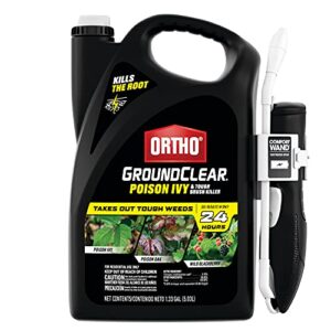 ortho groundclear poison ivy & tough brush killer - ready to use with comfort wand, poison ivy killer, also kills poison oak, kudzu, wild blackberry, vines & more, 1.33 gal.