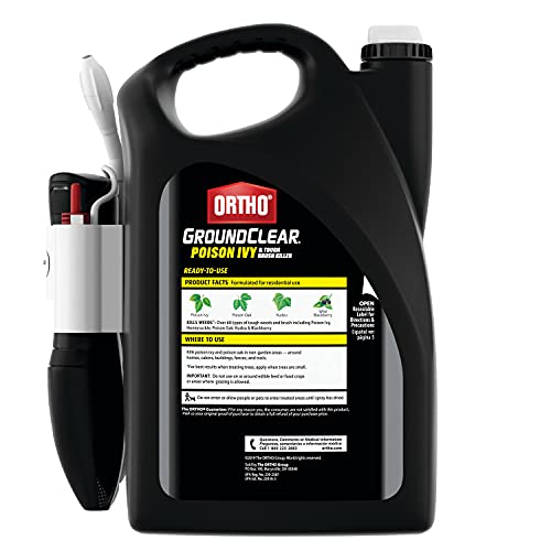 Ortho GroundClear Poison Ivy & Tough Brush Killer - Ready to Use with Comfort Wand, Poison Ivy Killer, Also Kills Poison Oak, Kudzu, Wild Blackberry, Vines & More, 1.33 gal.