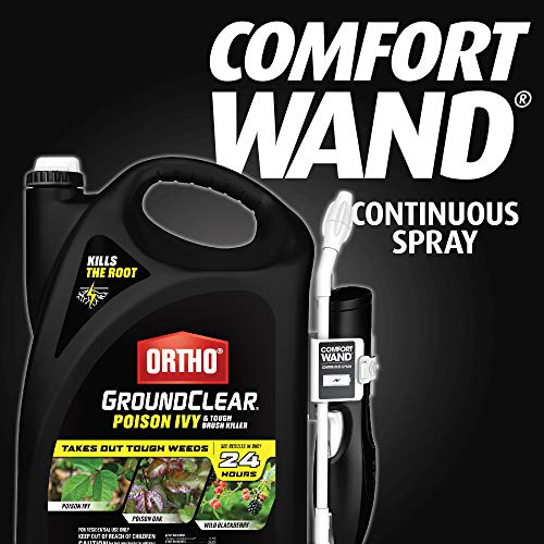 Ortho GroundClear Poison Ivy & Tough Brush Killer - Ready to Use with Comfort Wand, Poison Ivy Killer, Also Kills Poison Oak, Kudzu, Wild Blackberry, Vines & More, 1.33 gal.