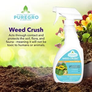 PureGro Weed Crush Ready-to-Use | Organic Herbicide | Pet and Kid Friendly | Fast Acting | Non-Synthetic, All Natural |