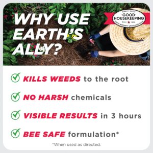 Earth's Ally Weed and Grass Killer Concentrate | Safe, Pet-Friendly Natural Weed Control Spray for Patios, Driveways & Sidewalks, Makes 1 Gallon