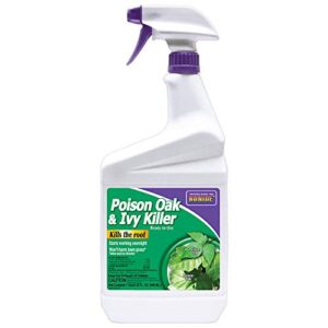 bonide poison oak & ivy killer, 32 oz ready-to-use spray for home gardening, fast-acting formula kills the roots