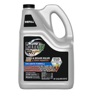 roundup dual action 365 weed & grass killer plus 12 month preventer refill, kills & prevents for up to 1 year, 1.25 gal.