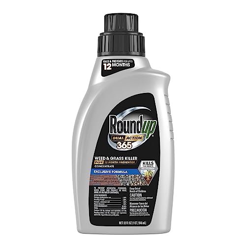 Roundup Dual Action 365 Weed & Grass Killer Plus 12 Month Preventer Concentrate, Kills & Prevents for up to 1 Year, 32 fl.oz.