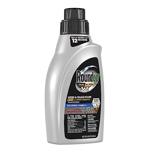 Roundup Dual Action 365 Weed & Grass Killer Plus 12 Month Preventer Concentrate, Kills & Prevents for up to 1 Year, 32 fl.oz.