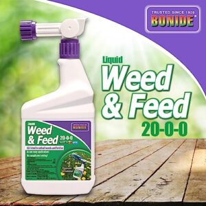 Bonide Liquid Weed & Feed 20-0-0, 32 oz Ready-to-Spray Weed Control and Fertilizer for Outdoor Lawn & Garden Use