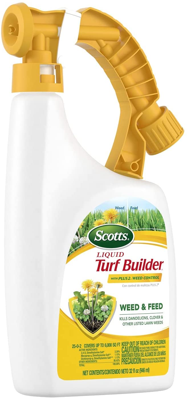 Scotts Turf Builder Weed Control 25-0-2 5000 Sq. Ft. Liquid, Spray Phos Free 32 Oz