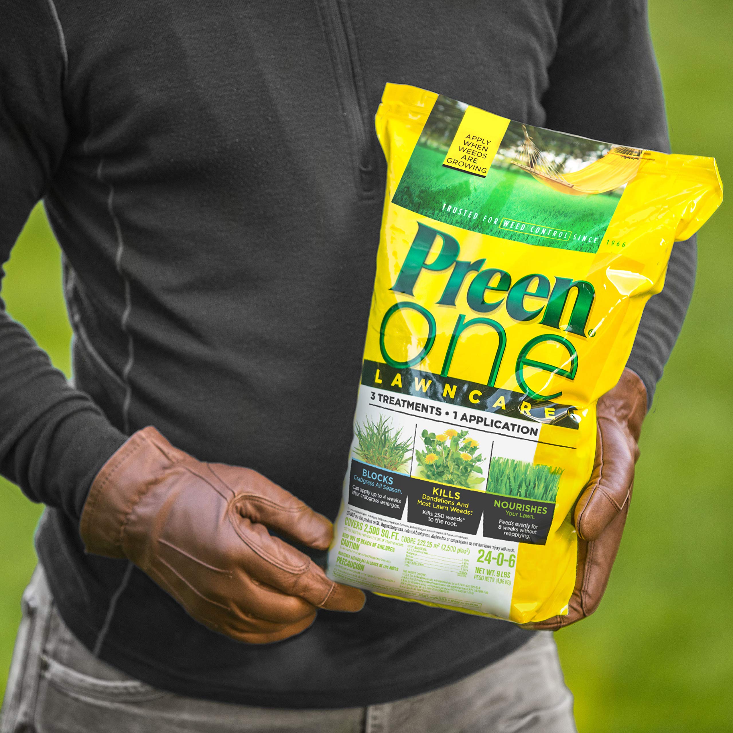 Preen, 21-64190, One Lawncare Weed & Feed - 9 lb bag covers 2500 sq ft