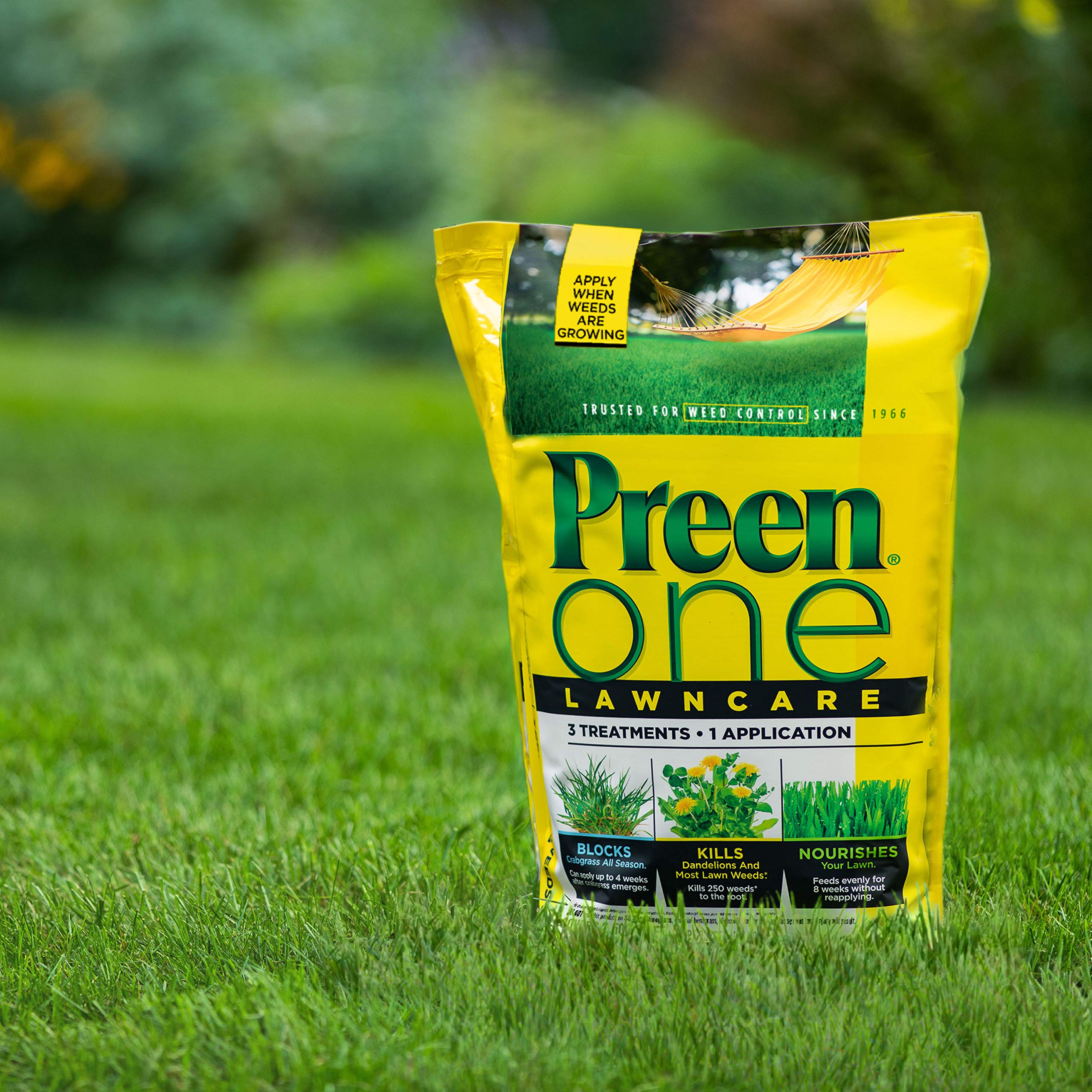 Preen, 21-64190, One Lawncare Weed & Feed - 9 lb bag covers 2500 sq ft