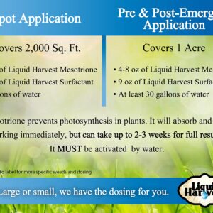 Liquid Harvest Mesotrione - 32oz - Mesotrione Concentrate (Compare to Tenacity) - Pre and Post-Emergent Weed Killer for Lawn and Turf Grasses