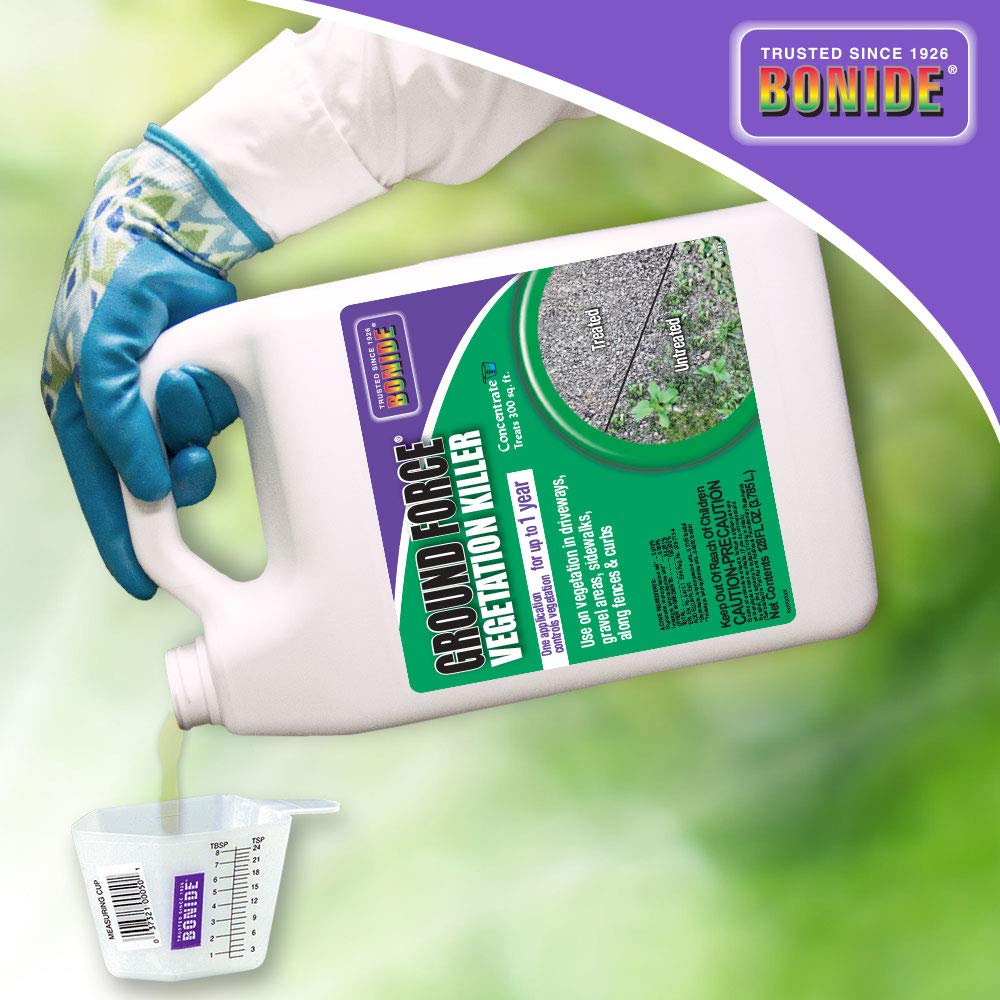 Bonide Flagline Ground Force Vegetation Killer, 128 oz Concentrate Provides Year Long Protection Against Weeds, Grasses & Roots