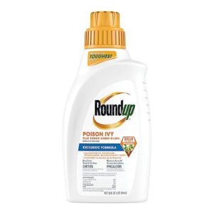 roundup poison ivy plus tough brush killer₂ concentrate, visible results in hours, 32 fl. oz.