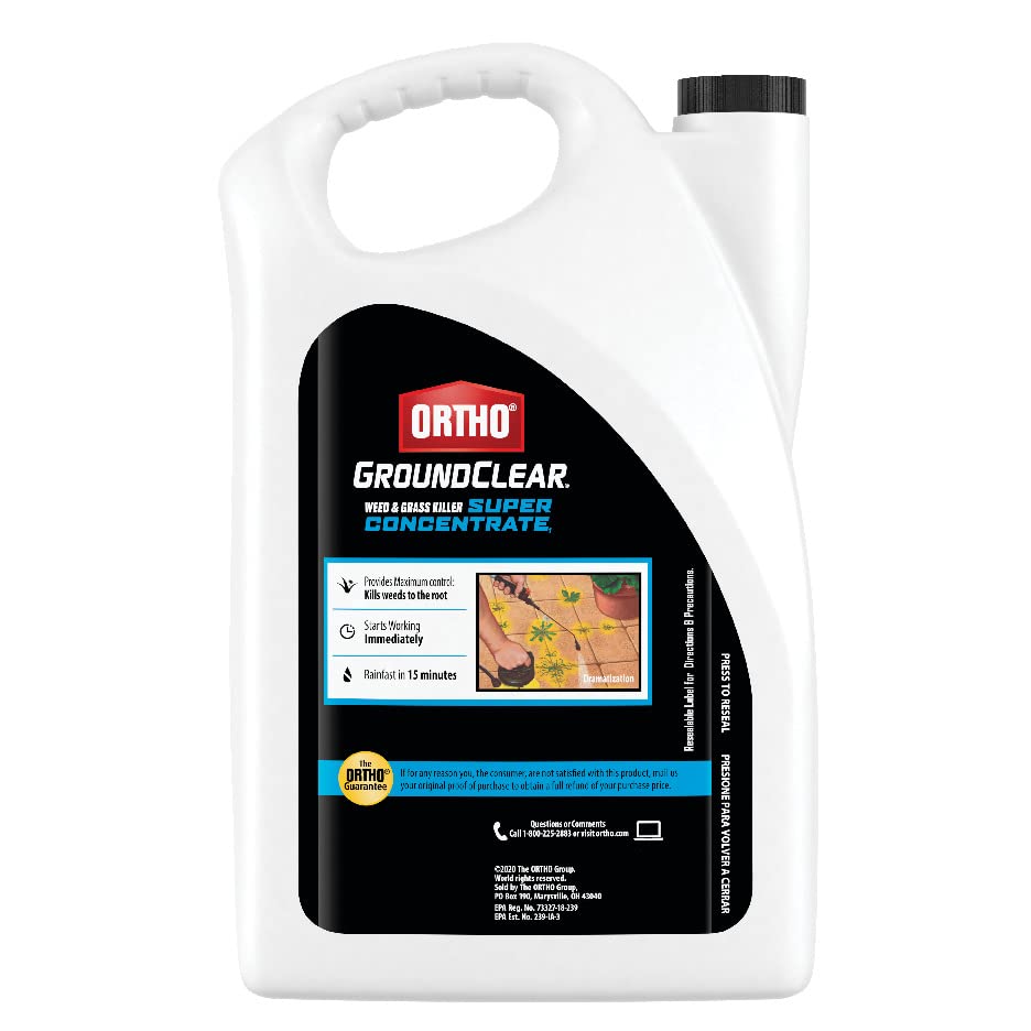 Ortho GroundClear Weed and Grass Killer Super Concentrate1: Treats up to 8,960 sq. ft., Fast Acting, Kills to the Root, 1 gal.