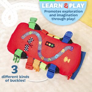 Buckle Toys - Bullet Racecar - Develop Fine Motor Skills - Sensory Learning Activity Toys - Toddler Plane Travel Essential