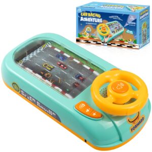 beacron musical steering wheel toys for boys 4-6, toddler simulated driving racing car game with sound age 3+ year old, interactive educational learning race car toy for boys and girls birthday gift