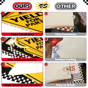 Huray Rayho Race Car Birthday Party Supplies Checkered Flags Racing Happy Birthday Party Signs Cutouts Cars Birthday Party Supplies Let's Go Racing Party Supplies for Kids Race Fans