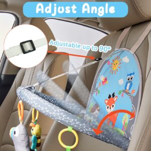 Ussybaby Car Seat Toy for Baby 6 to 12 Months,Infant Car Seat Toys for Babies 0-6 Months, Baby Carseat Activity Arch with Musical, Rattle, Mirror, for Baby Boy/Girl Gift, Center-Fox