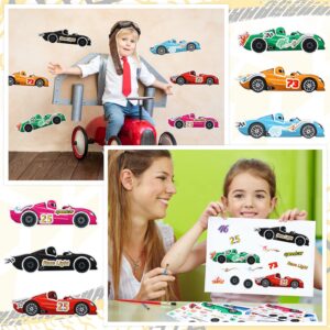 36 Sheets Car Stickers for Your Kids Make Your Own Stickers Car Themed Birthday Party Decor Car Racing Gifts Party Favor Supply Reward Educational Toy Art Craft(Race Car)