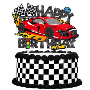 37pcs Race Car Birthday Cake Decorations Racing Car Cupcake Toppers Glitter Race Car Cake Toppers Decorations Racing Car Themed Party Favors for Kids Race Car Themed Birthday Party Supplies