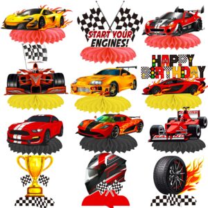c l cooper life 12pcs race car birthday centerpieces for children car racing decorations for race car birthday supplies race car party decor cars birthday party supplies