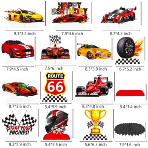 C L cooper life 12Pcs Race Car Birthday Centerpieces for Children Car Racing Decorations for Race Car Birthday Supplies Race Car Party Decor Cars Birthday Party Supplies