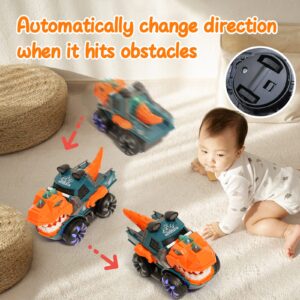 KidsMind Dinosaur Monster Truck for Baby Boy Music and Light Up Toy for Toddlers 1-3,Battery Powered Dino Trucks Toy Ideas for 2 3 4 Year Old Boys Birthday Party